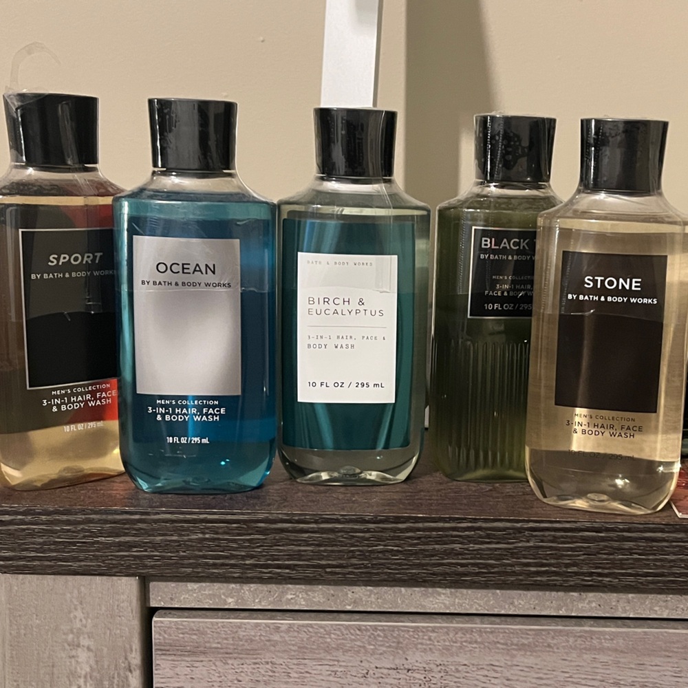 Bath & Body Works Men's Collection Cleanser Set - Black, Blue, Green, Tan